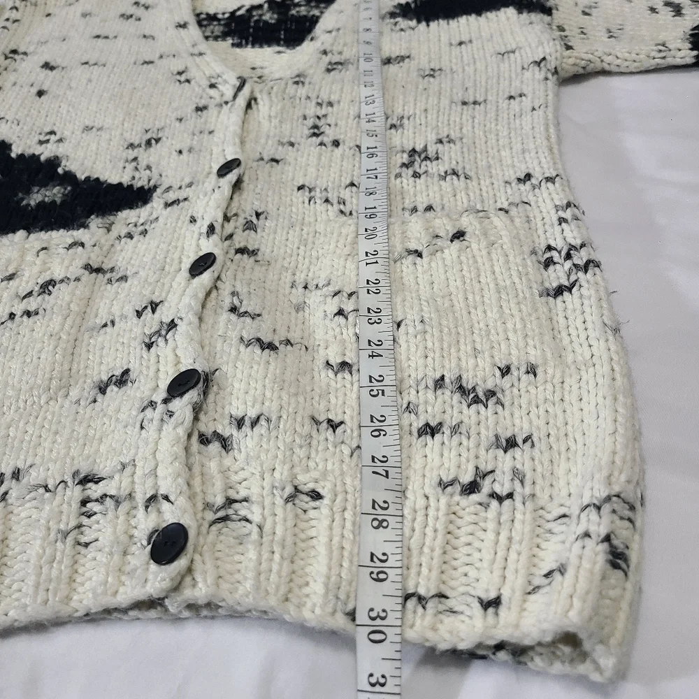 LIne Black and‎ Cream Button Up Sweater Size XS